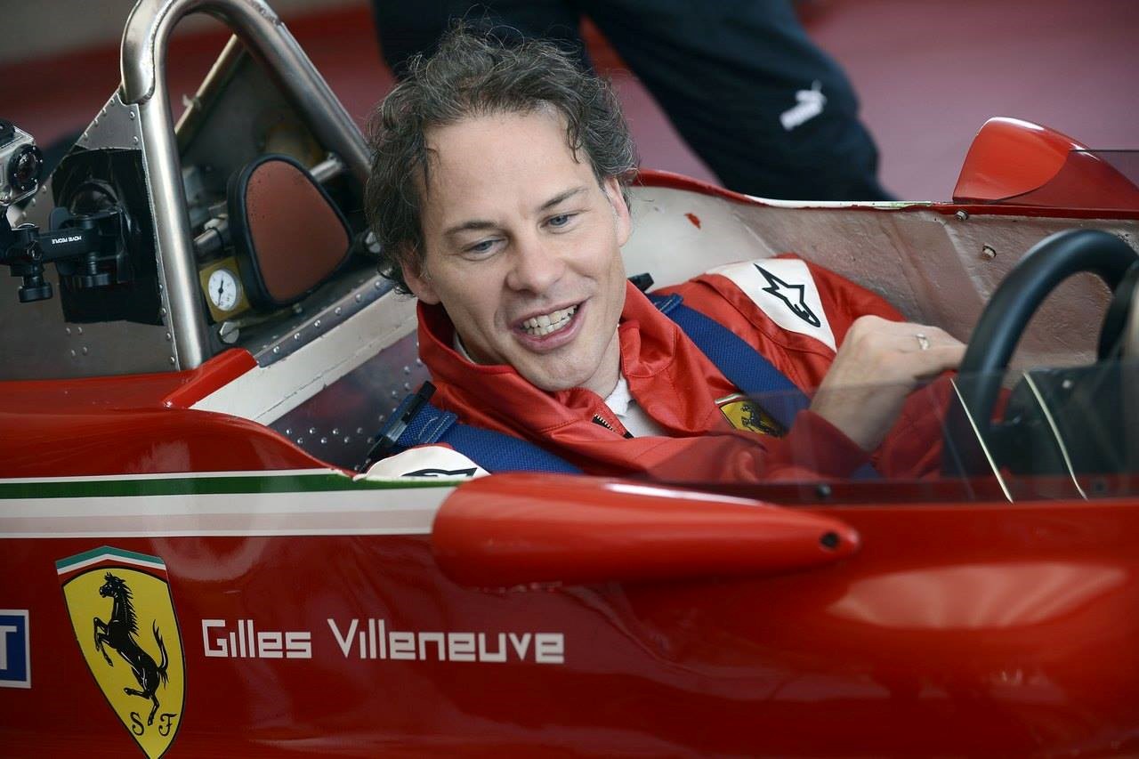 Jacques Villeneuve in his father Gilles' Ferrari 312 T4.
