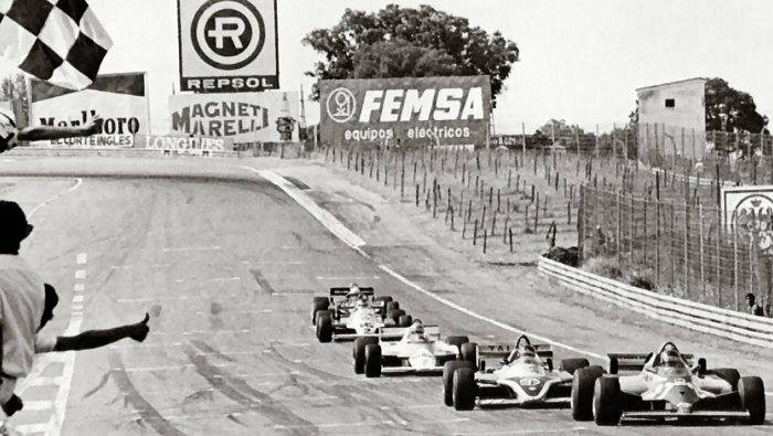 June 21, 1981 Jarama, Gilles Villeneuve leading the race.