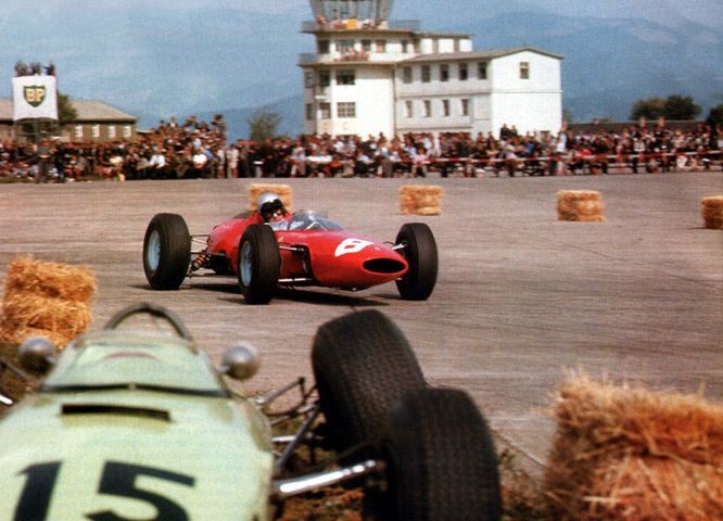 Lorenzo Bandini driving a Ferrari.