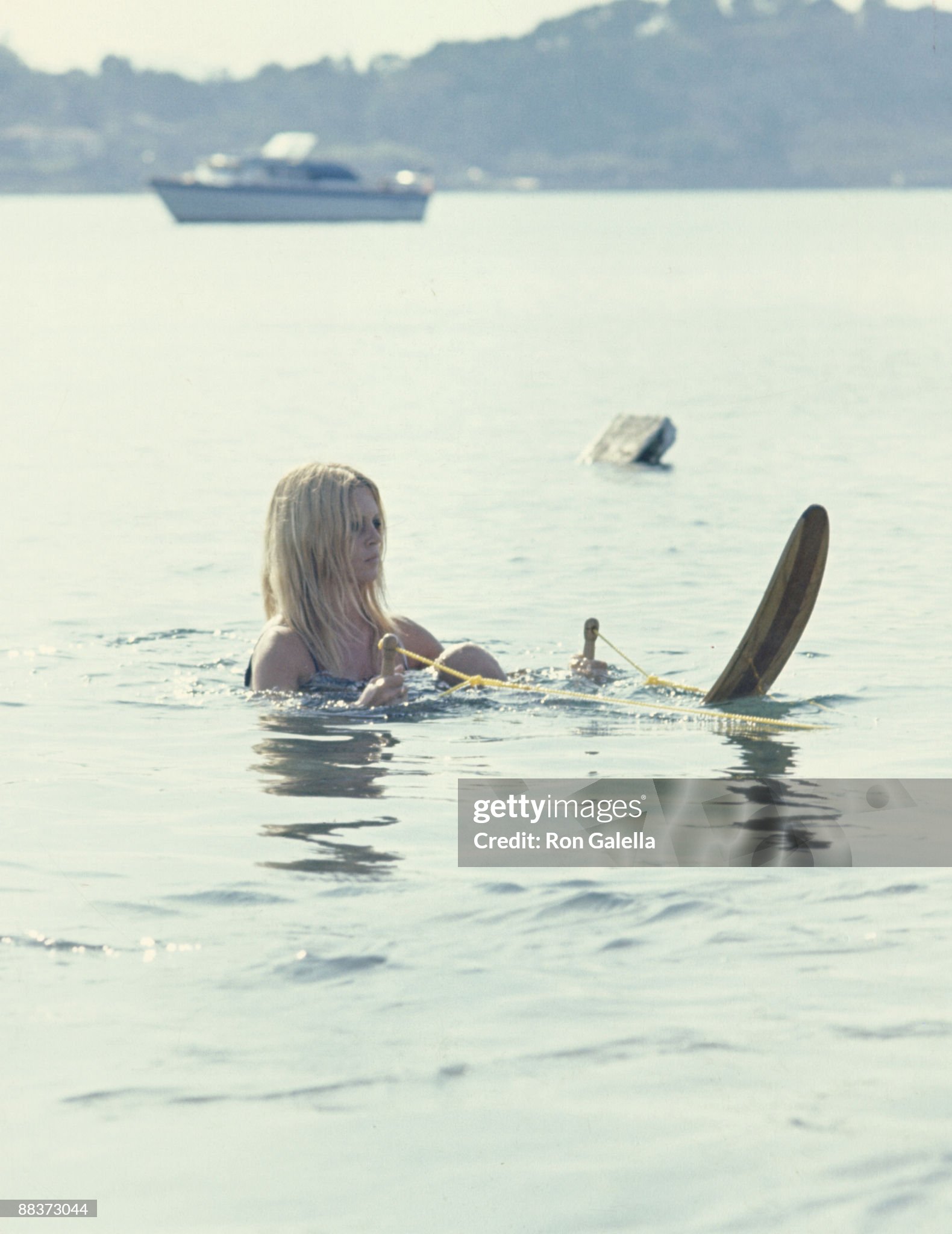 Brigitte Bardot doing water skiing in September 1968. 