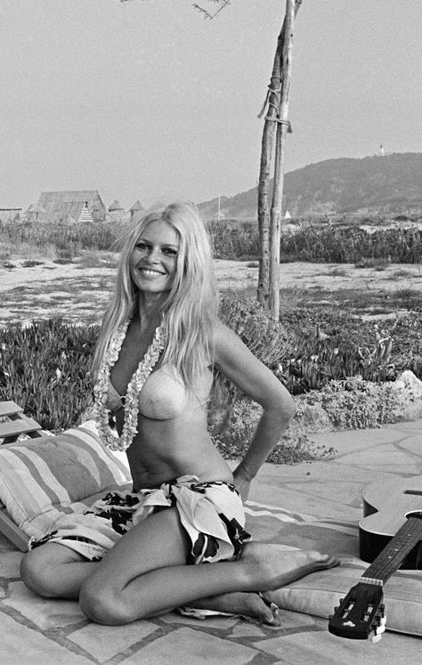 Brigitte Bardot in a bikini.