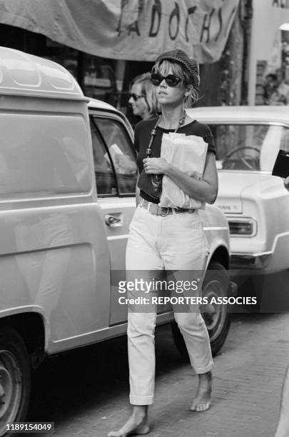 American actress Jane Fonda in a street in Saint-Tropez on 30 August 1966. 