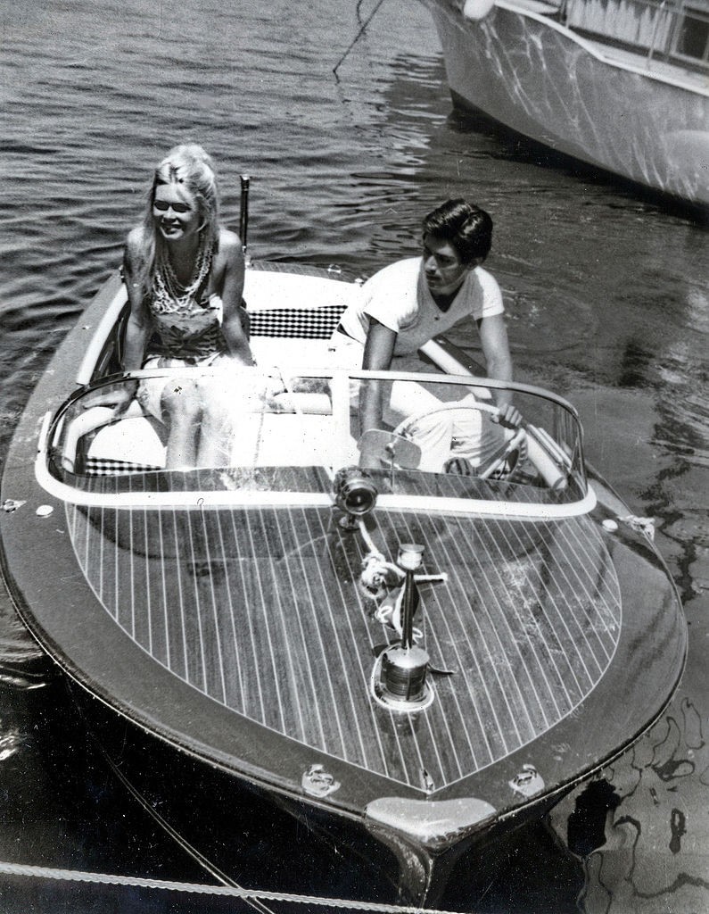 Actors Brigitte Bardot and Sami Frey in St Tropez in 1963. 
