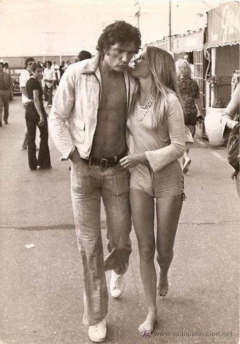 April 12, 1971. Brigitte Bardot with her boyfriend in Saint Tropez.