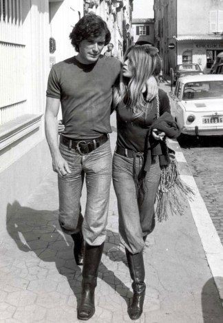 Brigitte Bardot and boyfriend Christian Kalt on holiday in St Tropez, December1971.