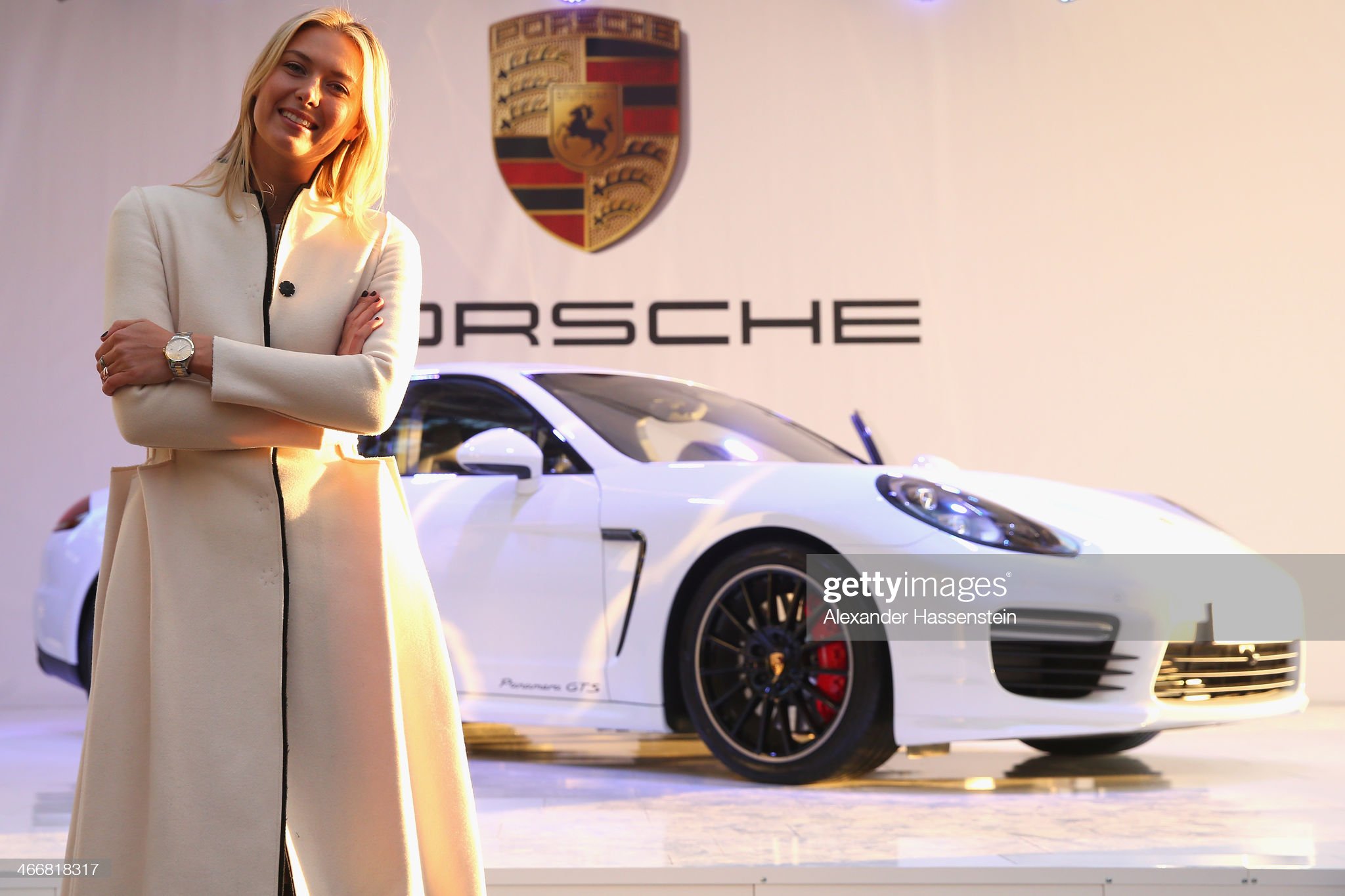 Porsche Brand Ambassador Maria Sharapova attends the presentation of her personalised Panamera GTS on February 04, 2014 in Sochi, Russia. 
