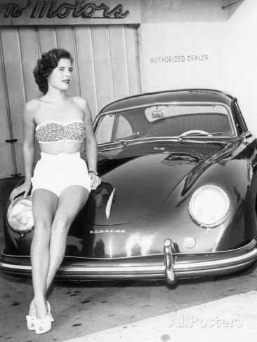A girl and a Porsche 356.