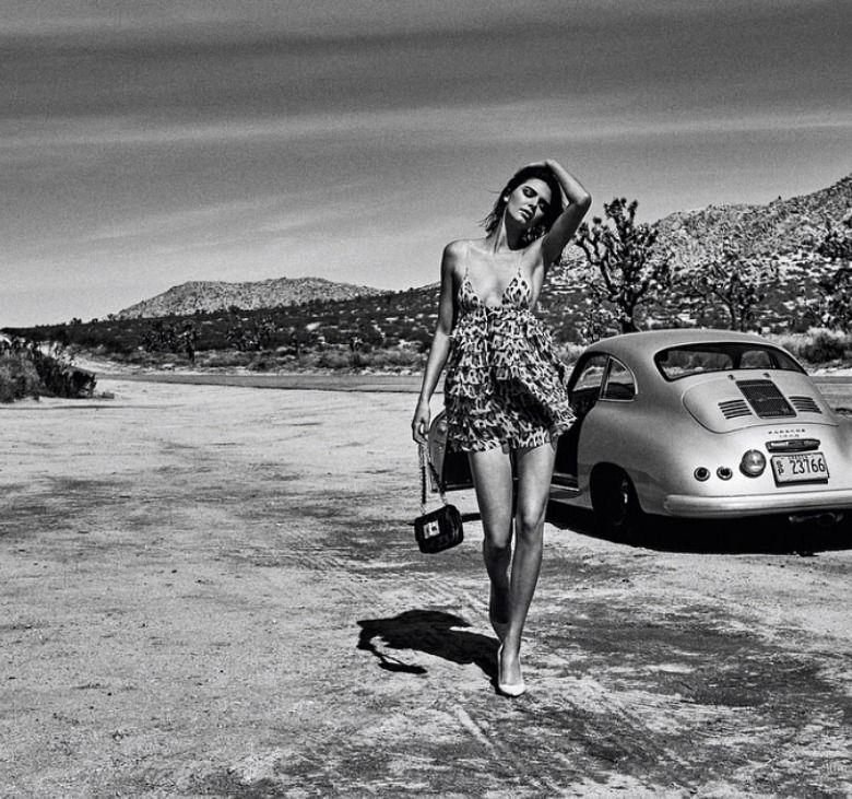 A girl and a Porsche 356