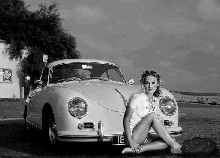 A girl and a Porsche 356 550 RSK Speedster Spyder.