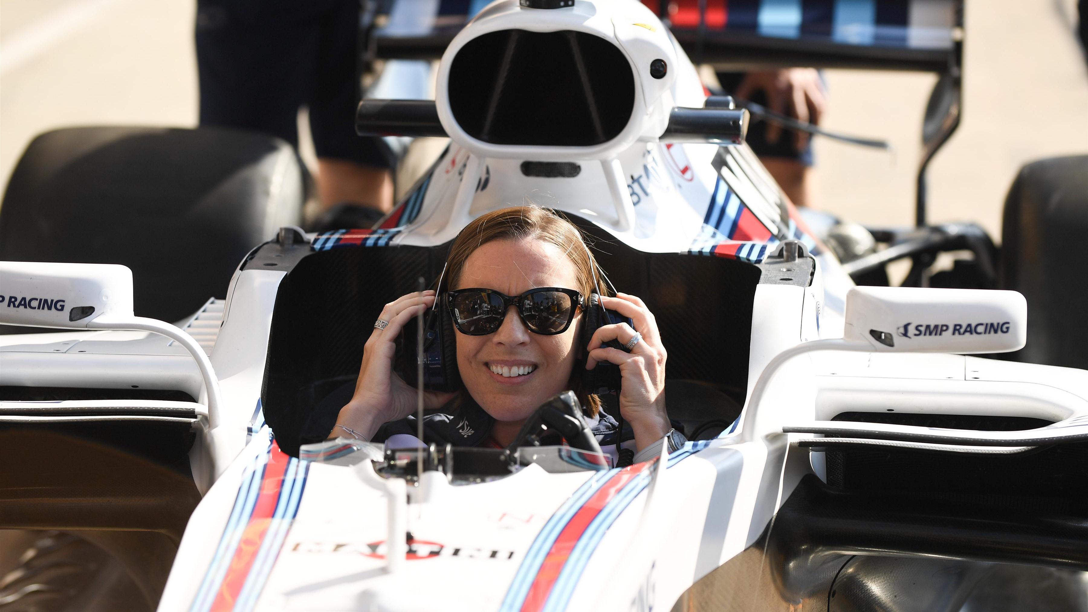 Claire Williams in a Williams F1.