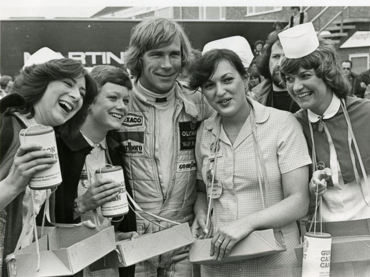Driving ace James Hunt visited Donington Park in June 1979 for event in memory of racing star Gunnar Nilsson.