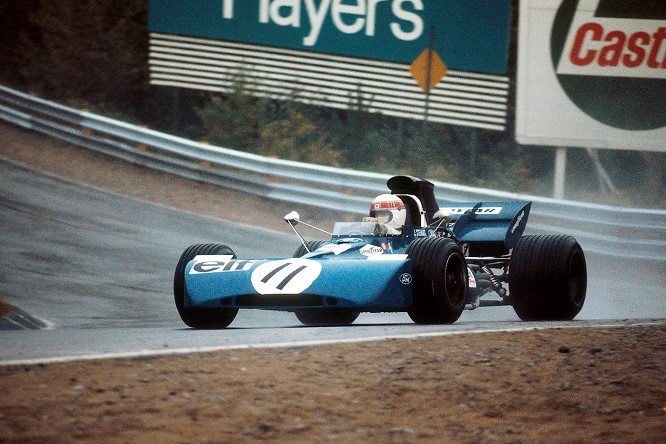 Jackie Stewart, Tyrrell, in action.
