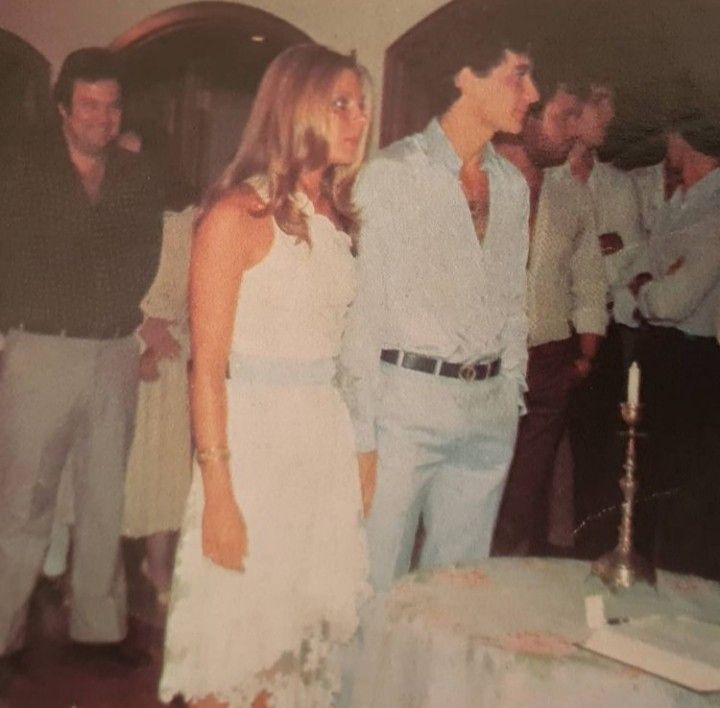 Ayrton Senna at the day of his marriage with his wife Lilian de Vasconcellos.