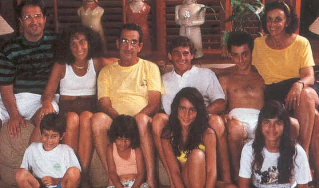 Ayrton Senna with his family.