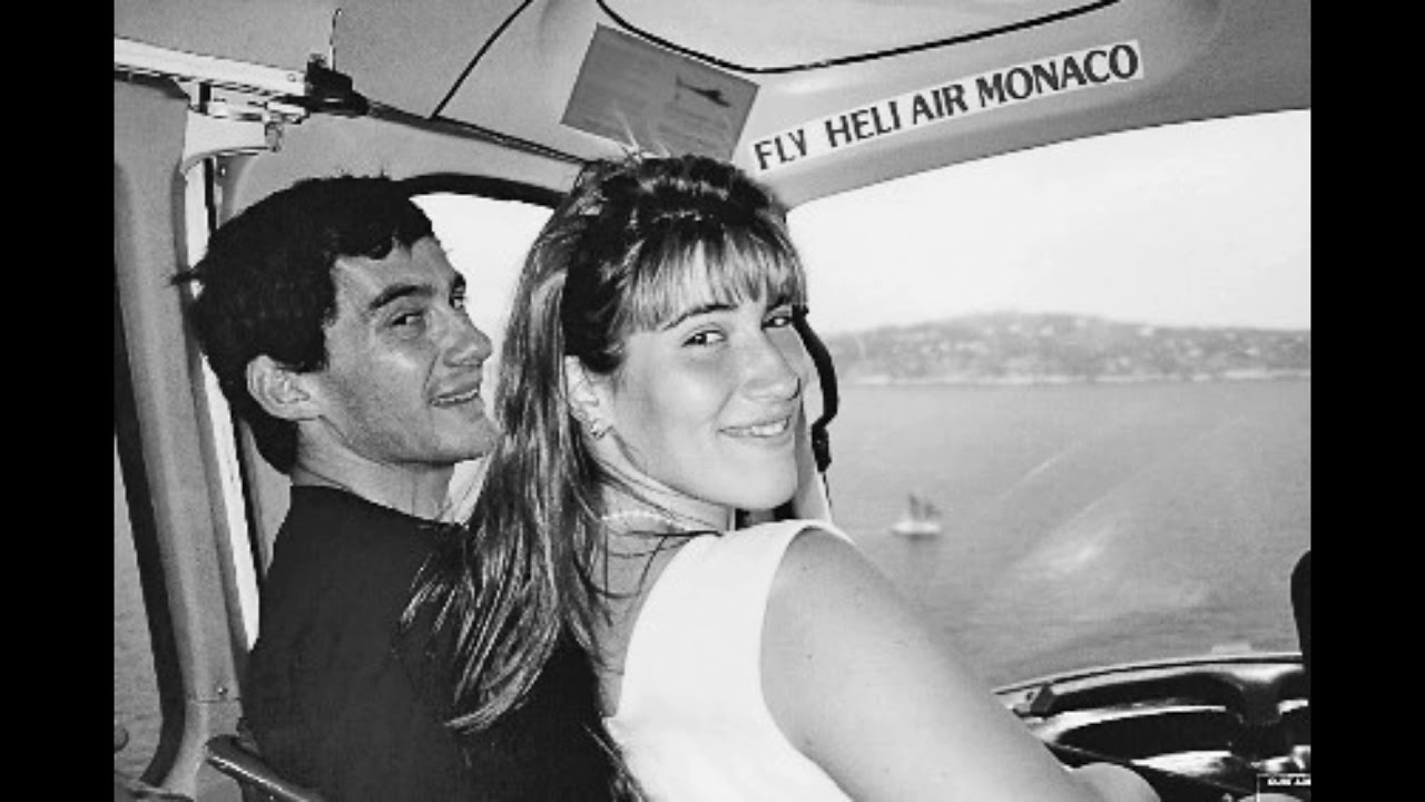 Ayrton Senna and Adriane Yamin flying by helicopter to Monaco in July 1988.