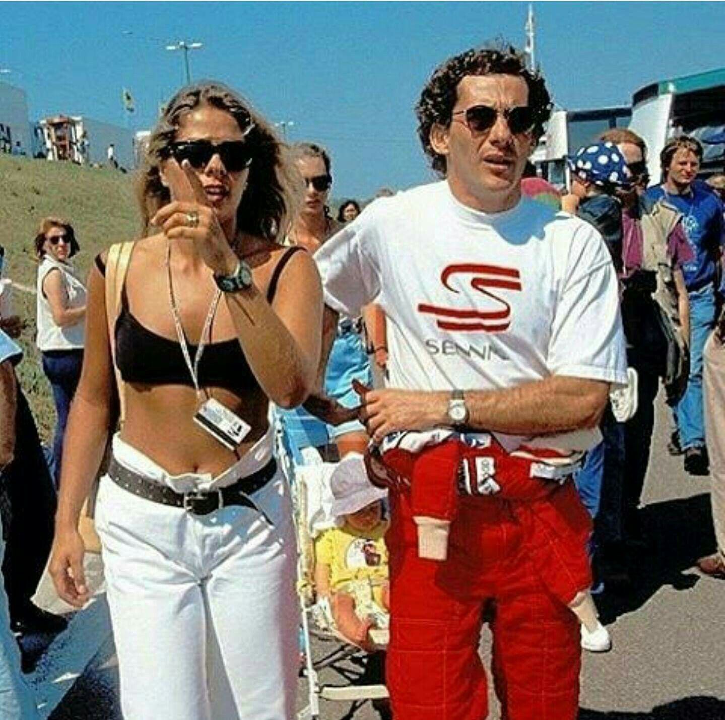 Ayrton Senna and Adriane Galisteu at the Hungarian Grand Prix on 15 August 1993.