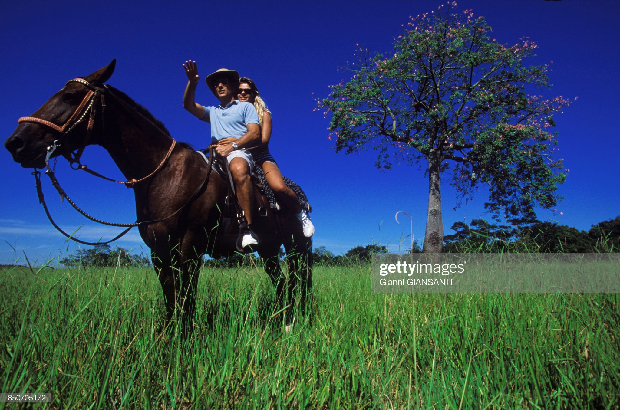 Ayrton and Adriane on a horse.