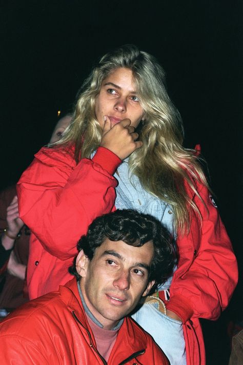 Ayrton Senna with his girlfriend Adriane Galisteu.