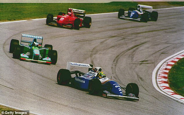 Senna leading the 1994 San Marino GP before the accident.