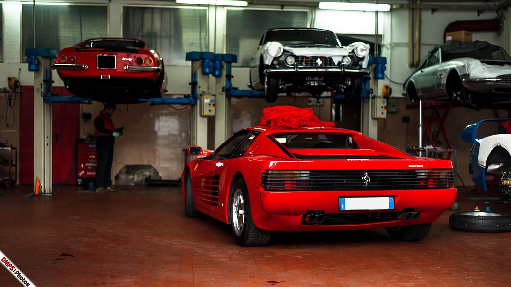 A red Ferrari.