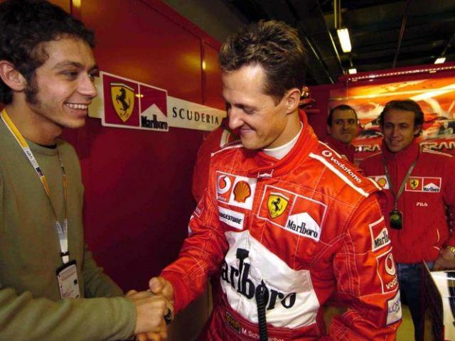 Valentino Rossi and Michael Schumacher.