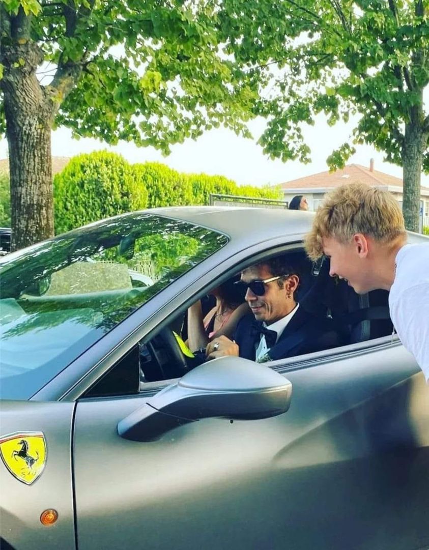Valentino Rossi in his Ferrari.