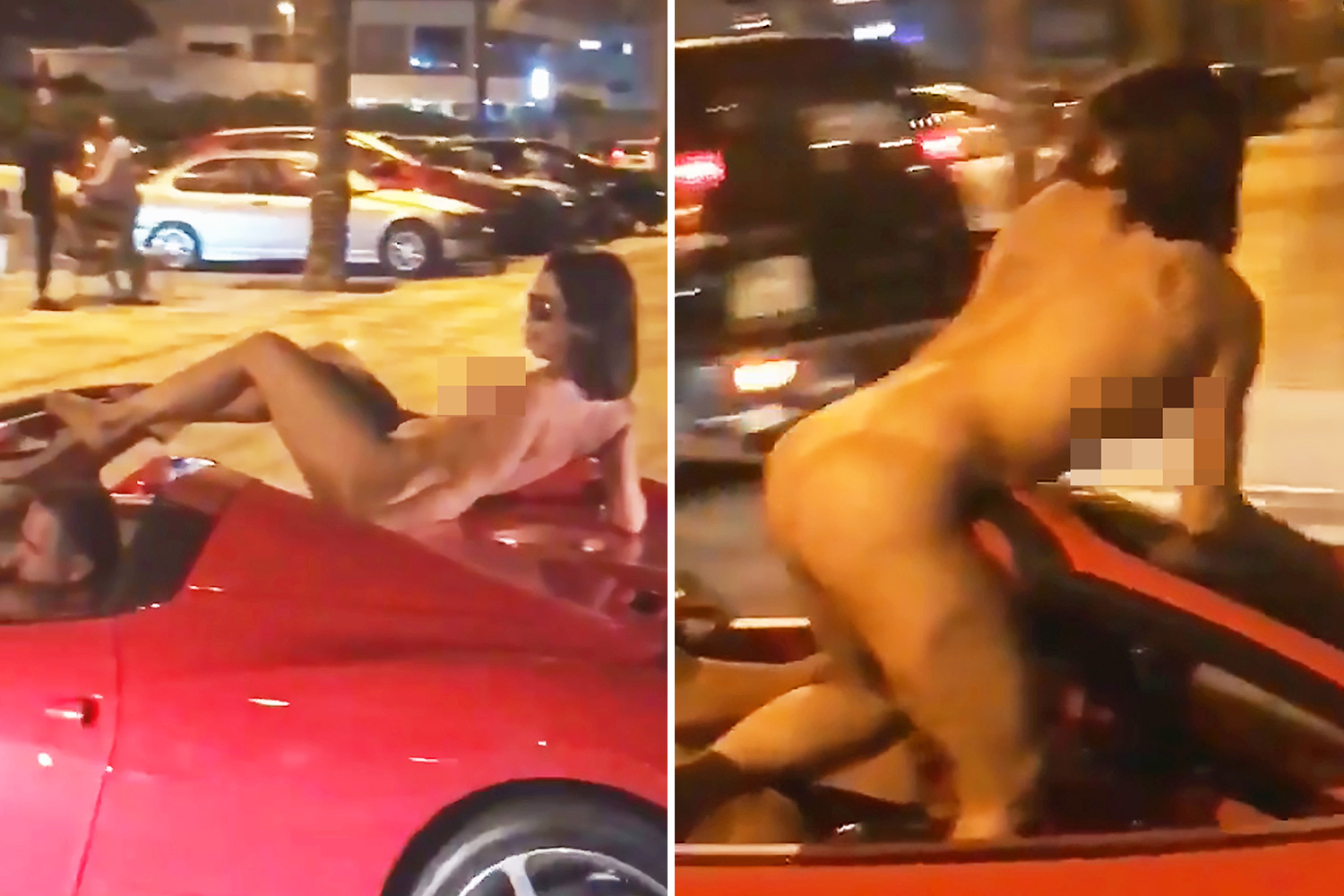 Naked woman sparks outrage after twerking on a Ferrari at Ibiza in August 2019.
