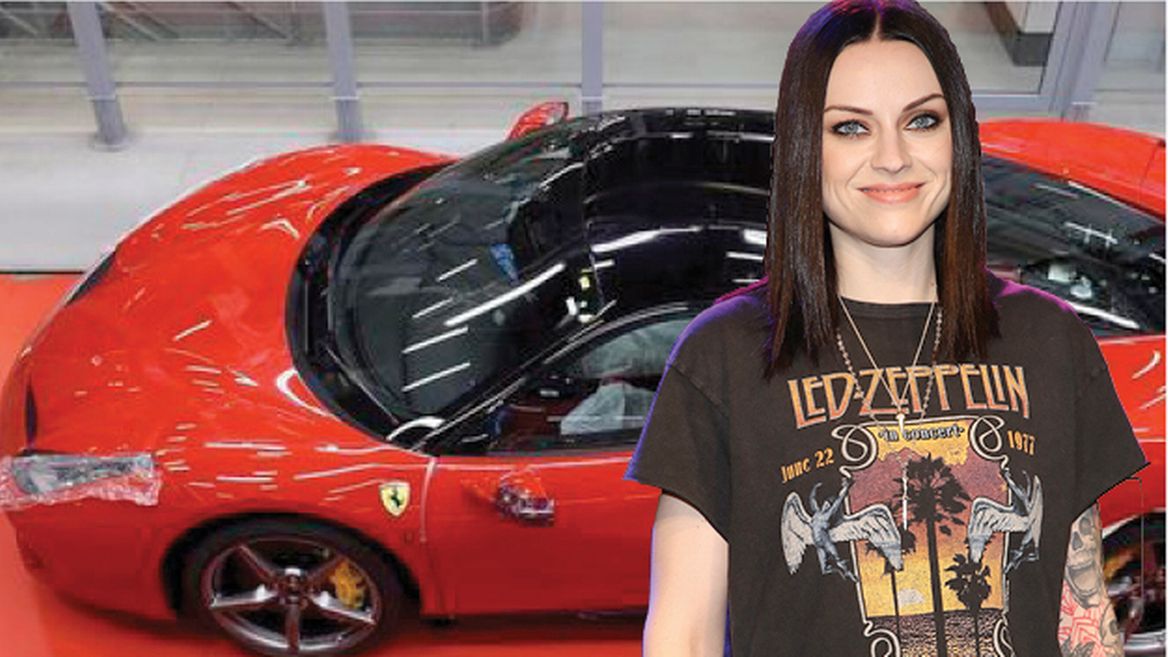Amy Macdonald and a red Ferrari.