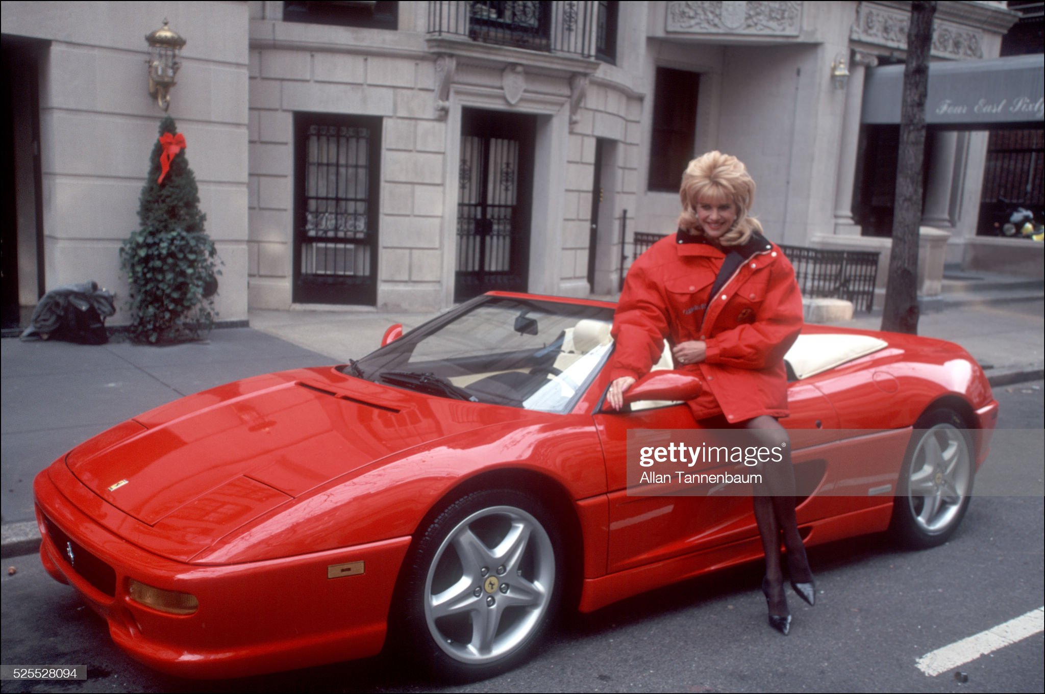 Ivana Trump receives a $138,000 Ferrari 355 Spyder from her boyfriend, Loffredo Gaetani D'Aragona, New York, December 09, 1997.