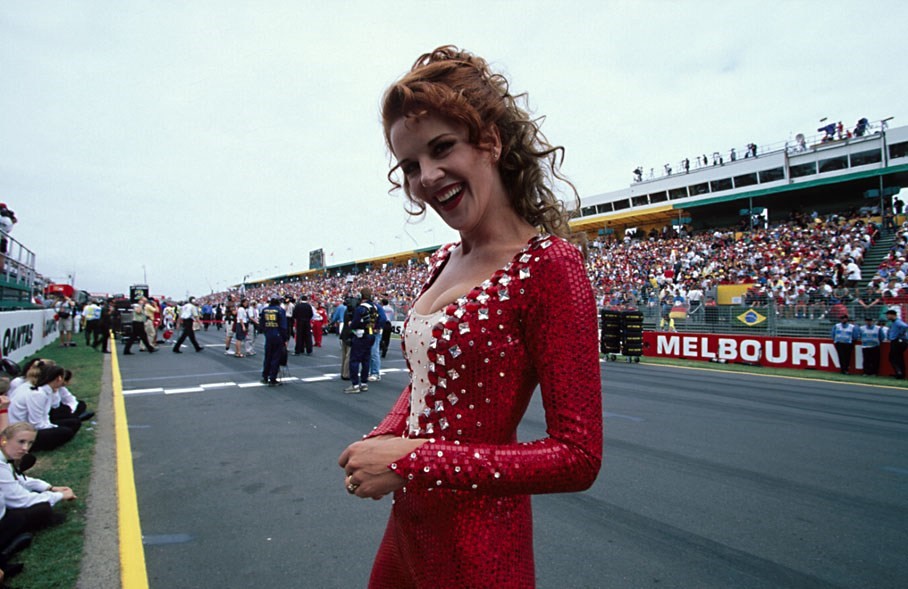 Formula 1 girl at Melbourne, Australia, in 2001. 