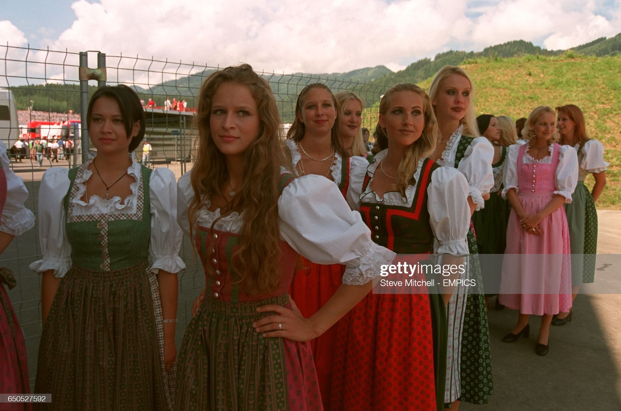 Austrian grid girls at Spielberg on July 26, 1998. 