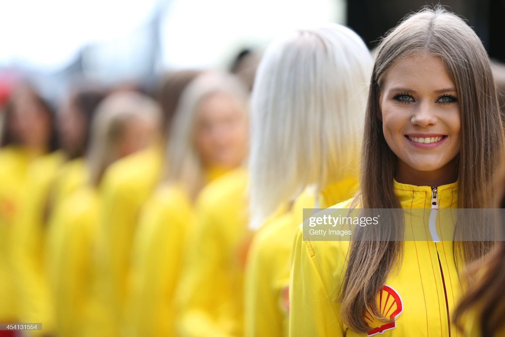 Grid girls pose before the Belgian Grand Prix at Circuit de Spa-Francorchamps on August 24, 2014 in Spa, Belgium. 