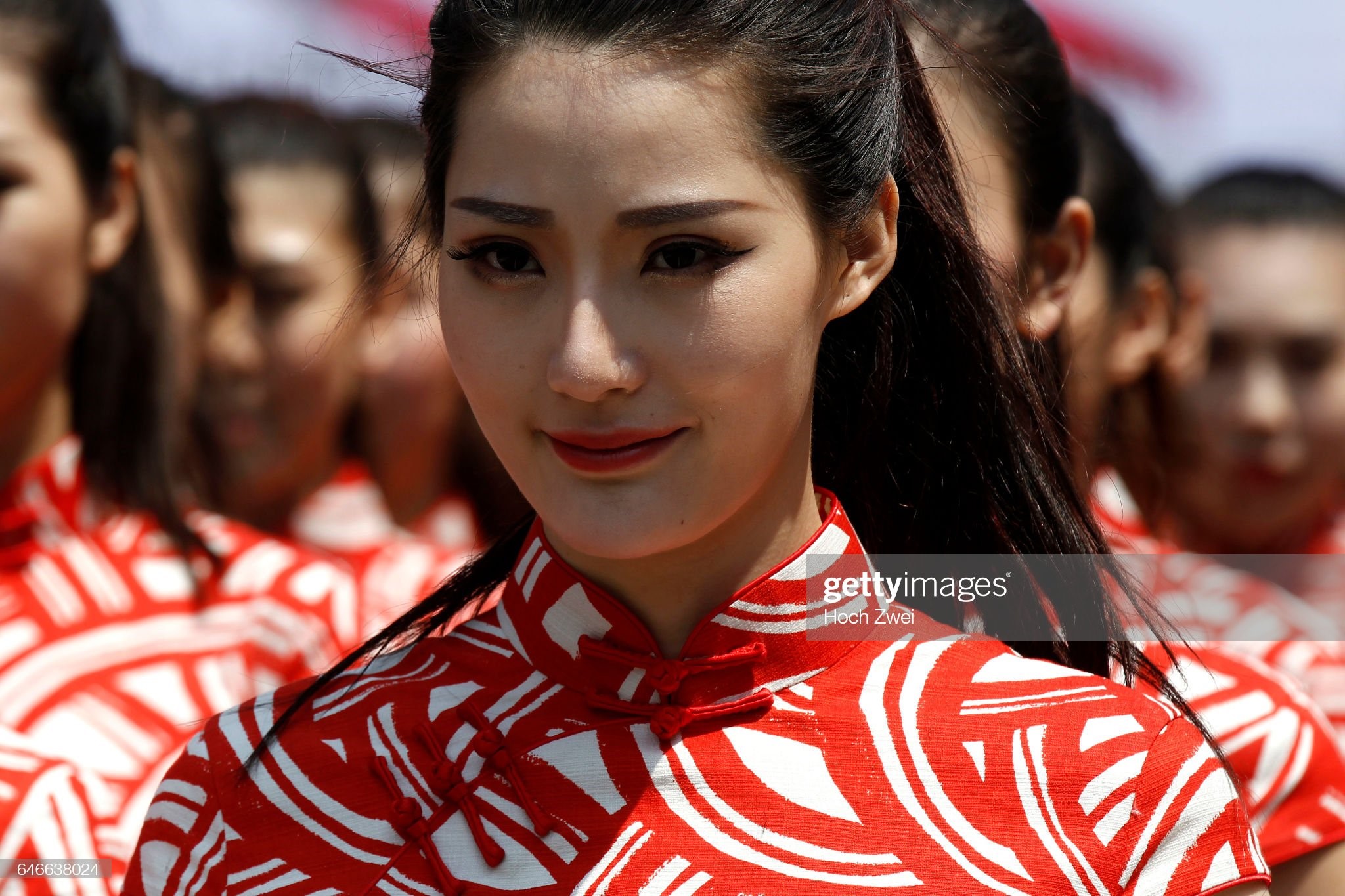 Grid girls at the Formula One Grand Prix of China on April 12, 2015. 