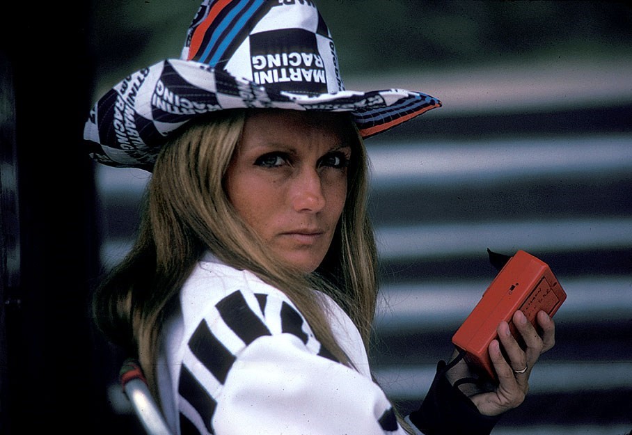 A woman at Nurburgring, Germany, in 1975. 