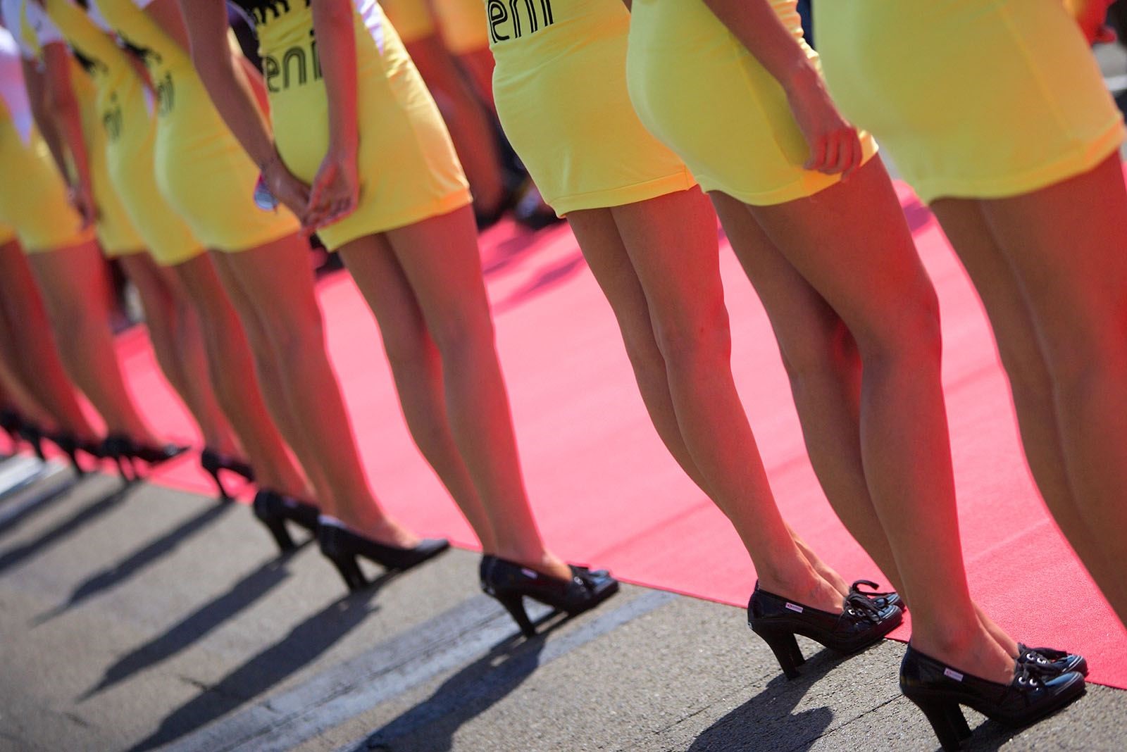 Formula 1 grid girls at Budapest, Hungary, in 2012. 