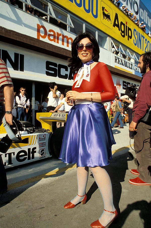 A woman at Imola, Italy, in 1981. 