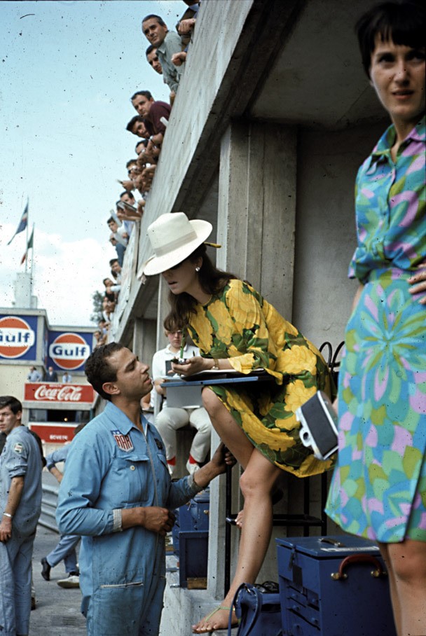 Formula 1 timekeeping girl at Monza, Italy, in 1967. 