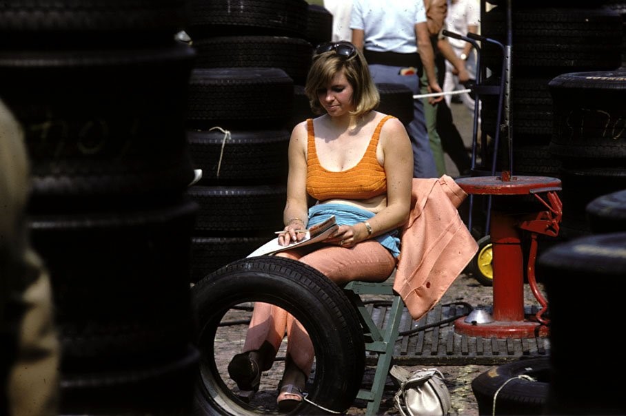 Formula 1 girl at Monza, Italy, in 1968. 