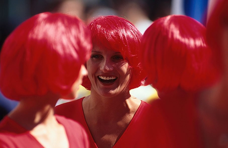 Formula 1 girls at Monza, Italy, in 1998. 