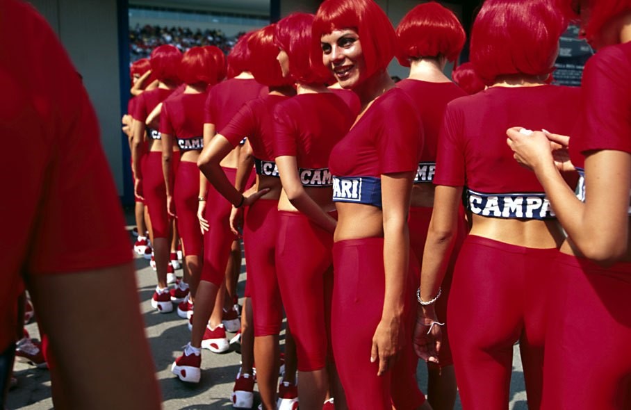 Formula 1 grid girls at Monza, Italy, in 1999. 