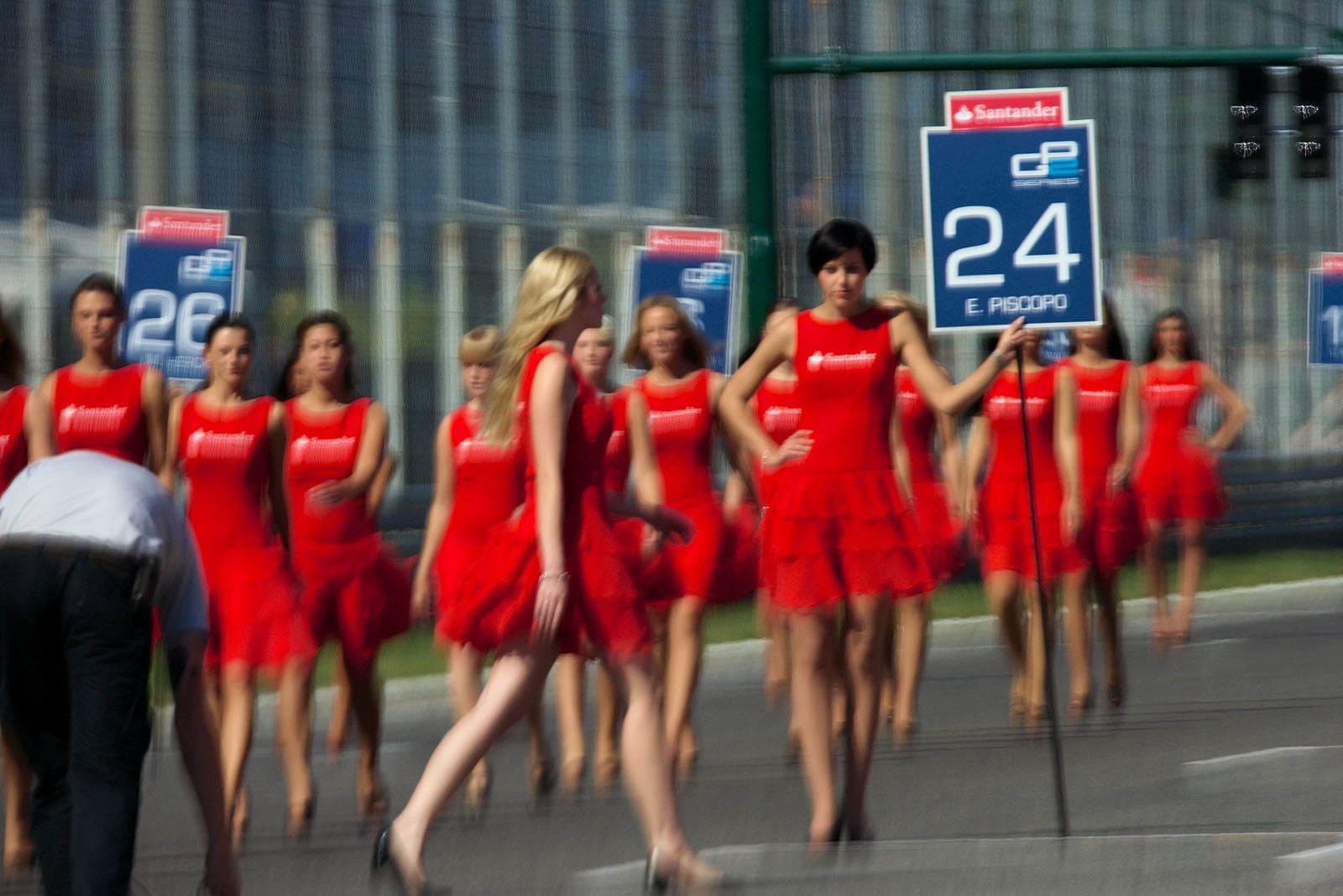 Grid girls at Monza, Italy, in 2010. 