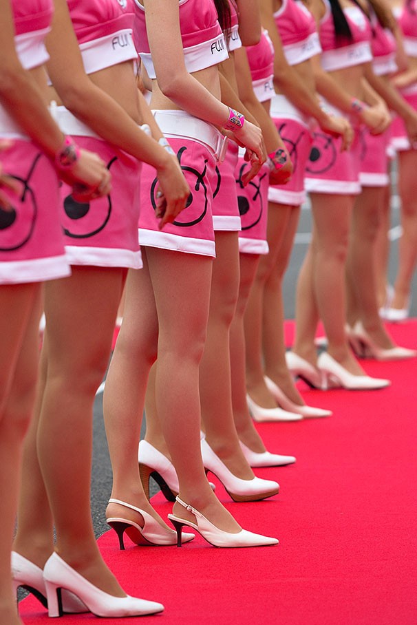 Formula 1 grid girls at Fuji, Japan, in 2008. 