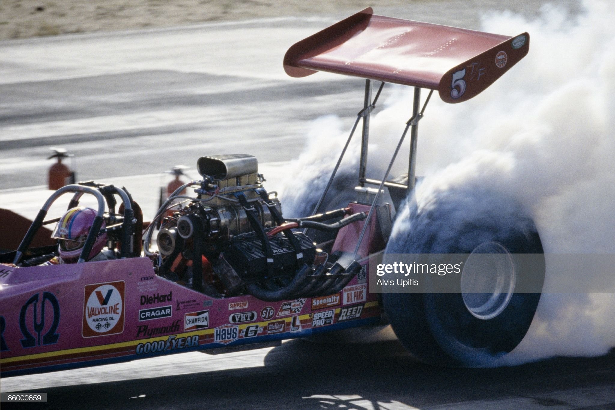 Shirley Muldowney on way to winning Top Fuel Eliminator at the First Annual Quaker State North Star Nationals held on August 22, 1982 at Brainerd International Raceway in Brainerd, Minnesota.