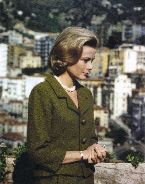 Grace Kelly above the harbor at Monaco in 1963.