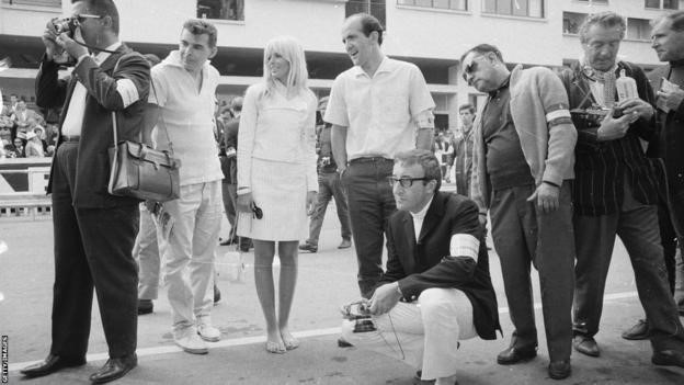 In 1966, Swedish actress Britt Ekland visited the Monaco circuit with her husband, Peter Sellers.
