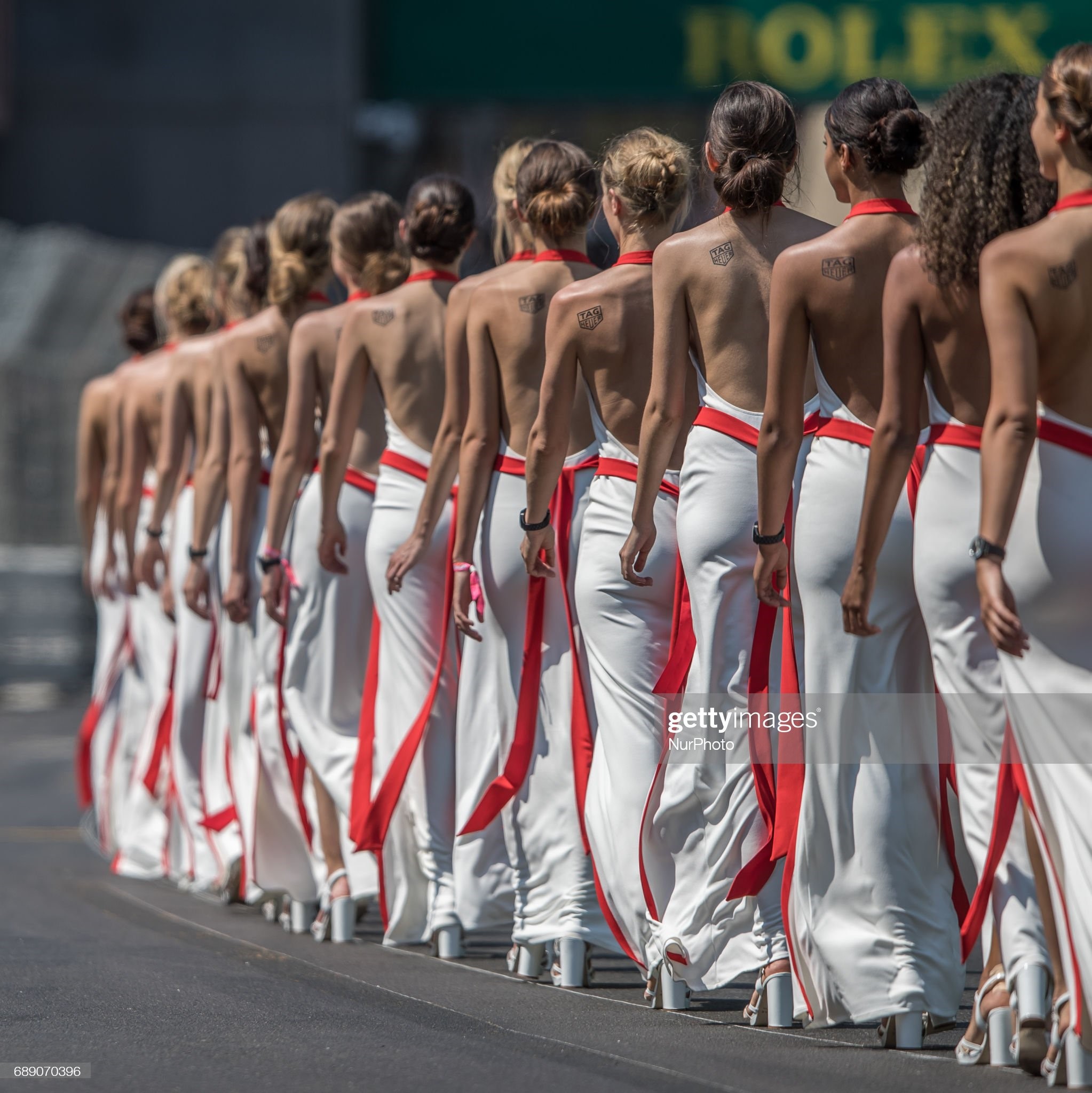 Grid girls are ready for the race at the Formula 1 Monaco Grand Prix on May 27, 2017 in Monte Carlo, Monaco. 