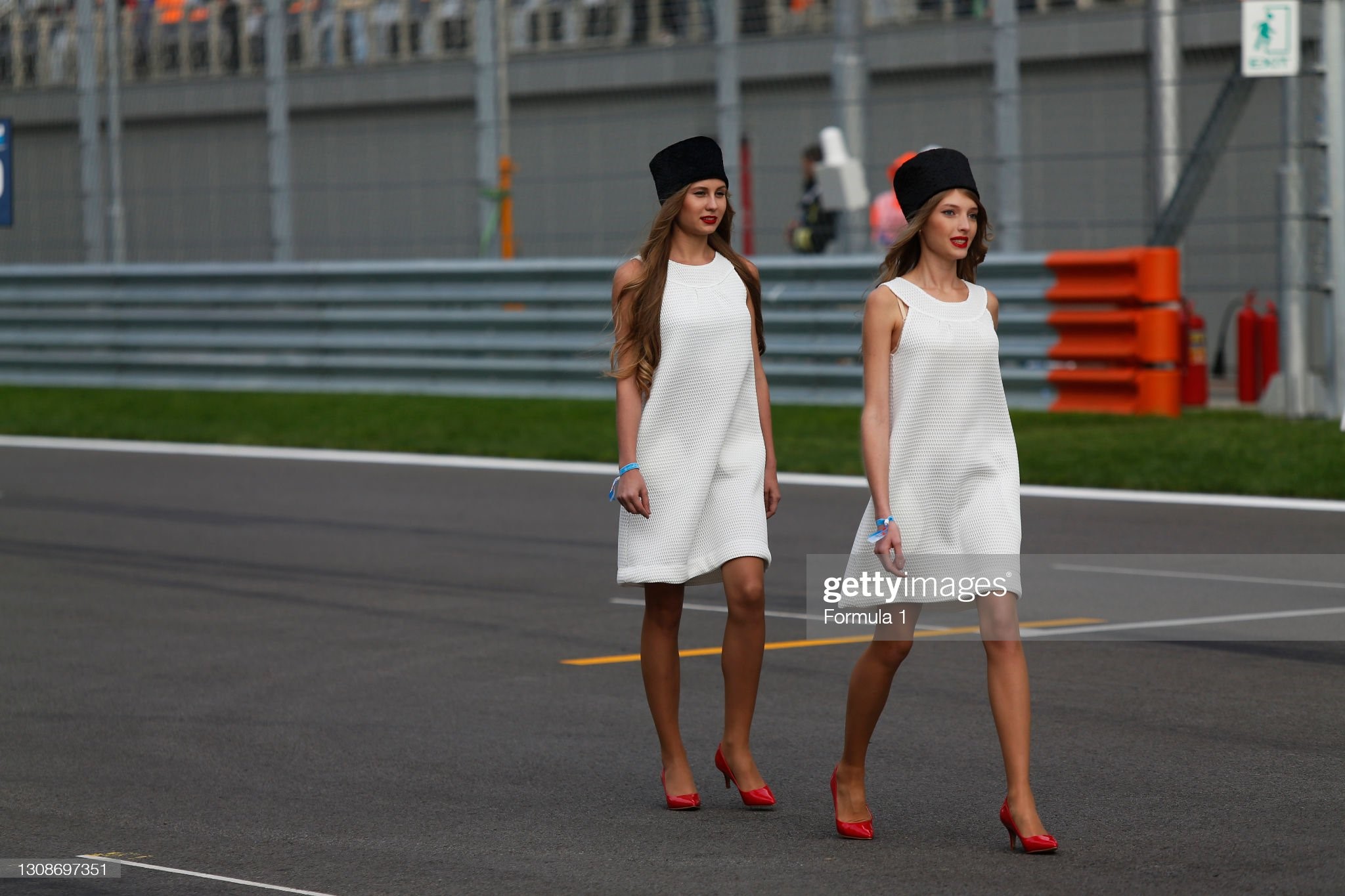 Grid girls at the GP2 Series, round 9, Sochi Autodrom, Russia, on Saturday 10 October 2015. 