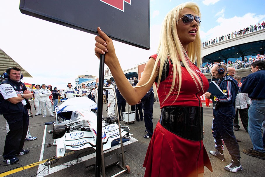 Formula 1 grid girl at Istanbul, Turkey, in 2008. 