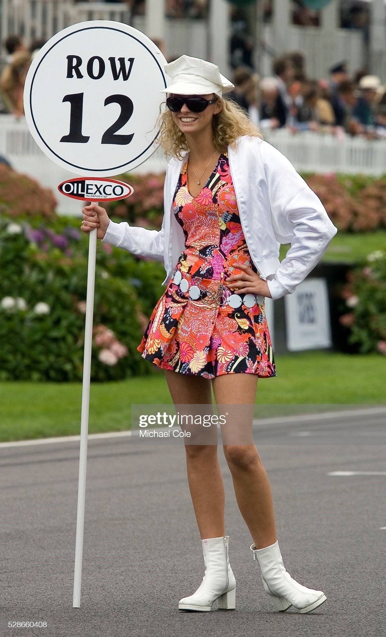 Oilexco grid girl adds glamour to the start line at the Goodwood Revival Meeting on August 03, 2007. 