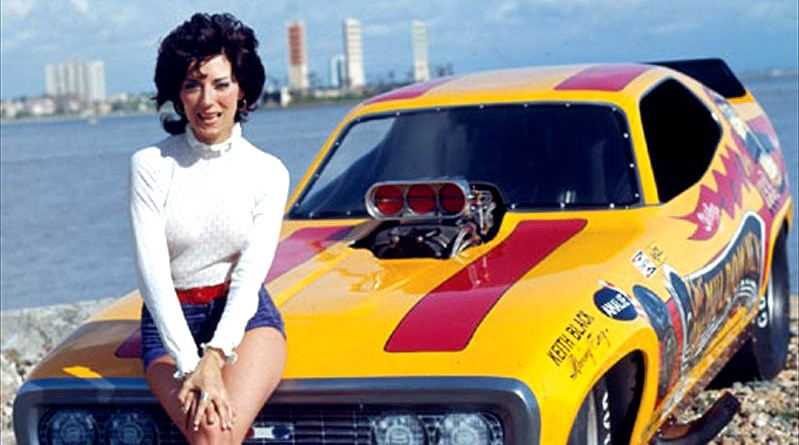 Shirley and her car.
